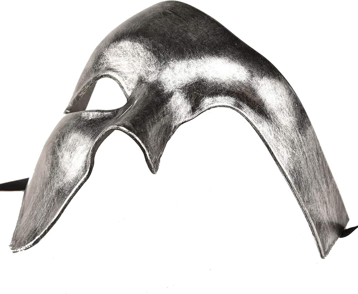 Antik Eskitme Gümüş Erkek Yarım Maske - Phantom & Balo Maskesi