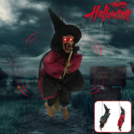 Asmalı Cadı Süs Sensörlü Işıklı Sesli 