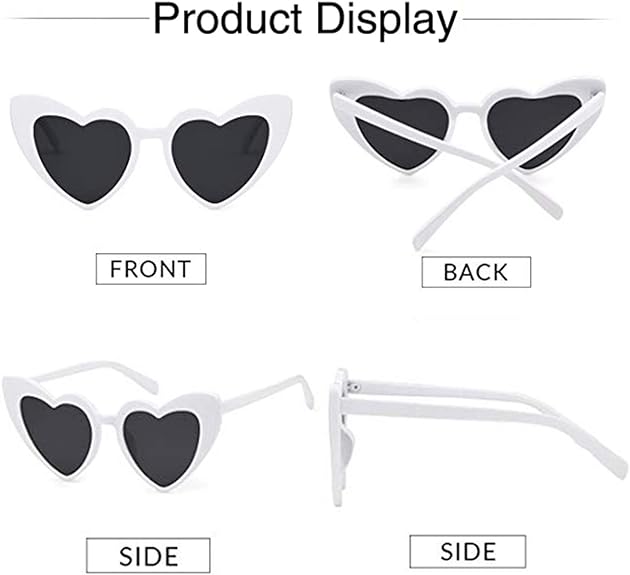 Beyaz Renk Kalp Gelin Düğün Gözlüğü 15x5 cm