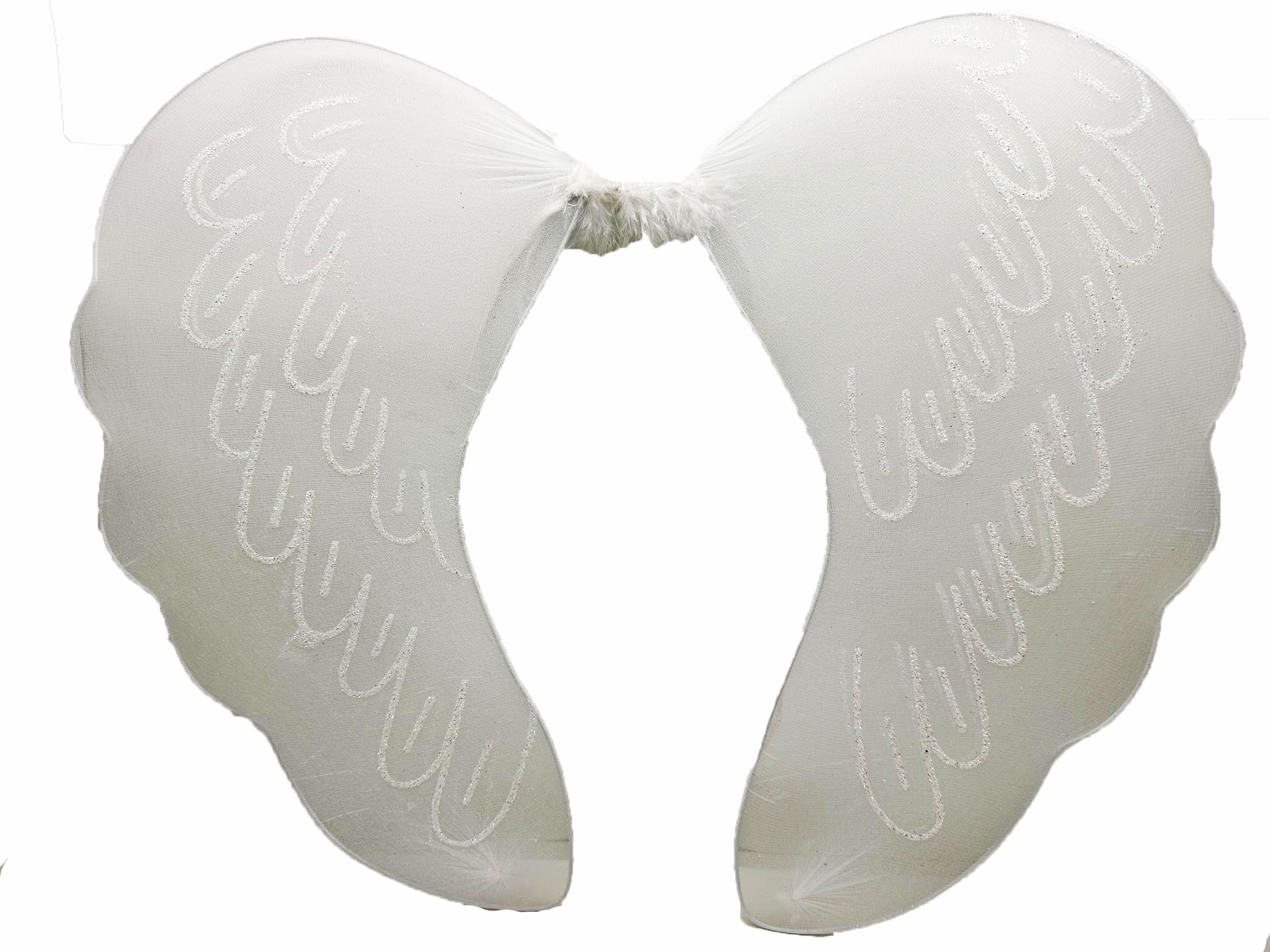 Beyaz Renk Ortası Beyaz Tüylü Tül Peri Kanadı 40x50 cm