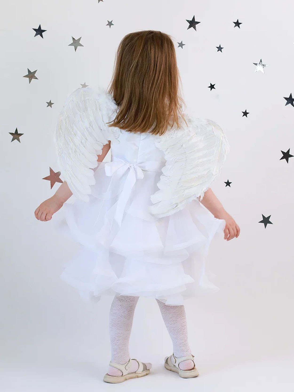 Beyaz Renkli Bebek Boy Melek Kanadı 25x45 cm