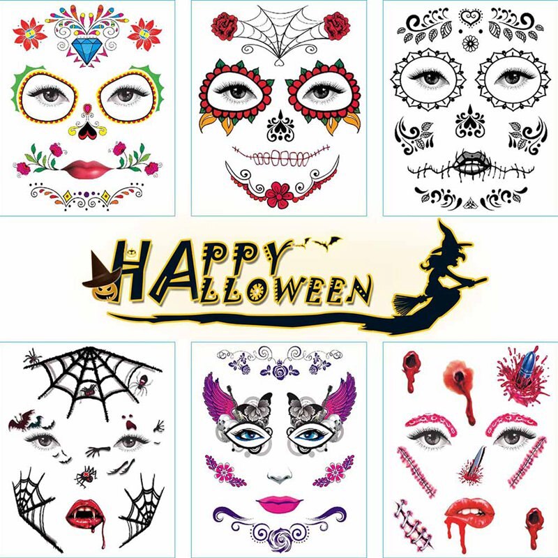 Cadılar Bayramı Halloween Dövme Tattoos 12li