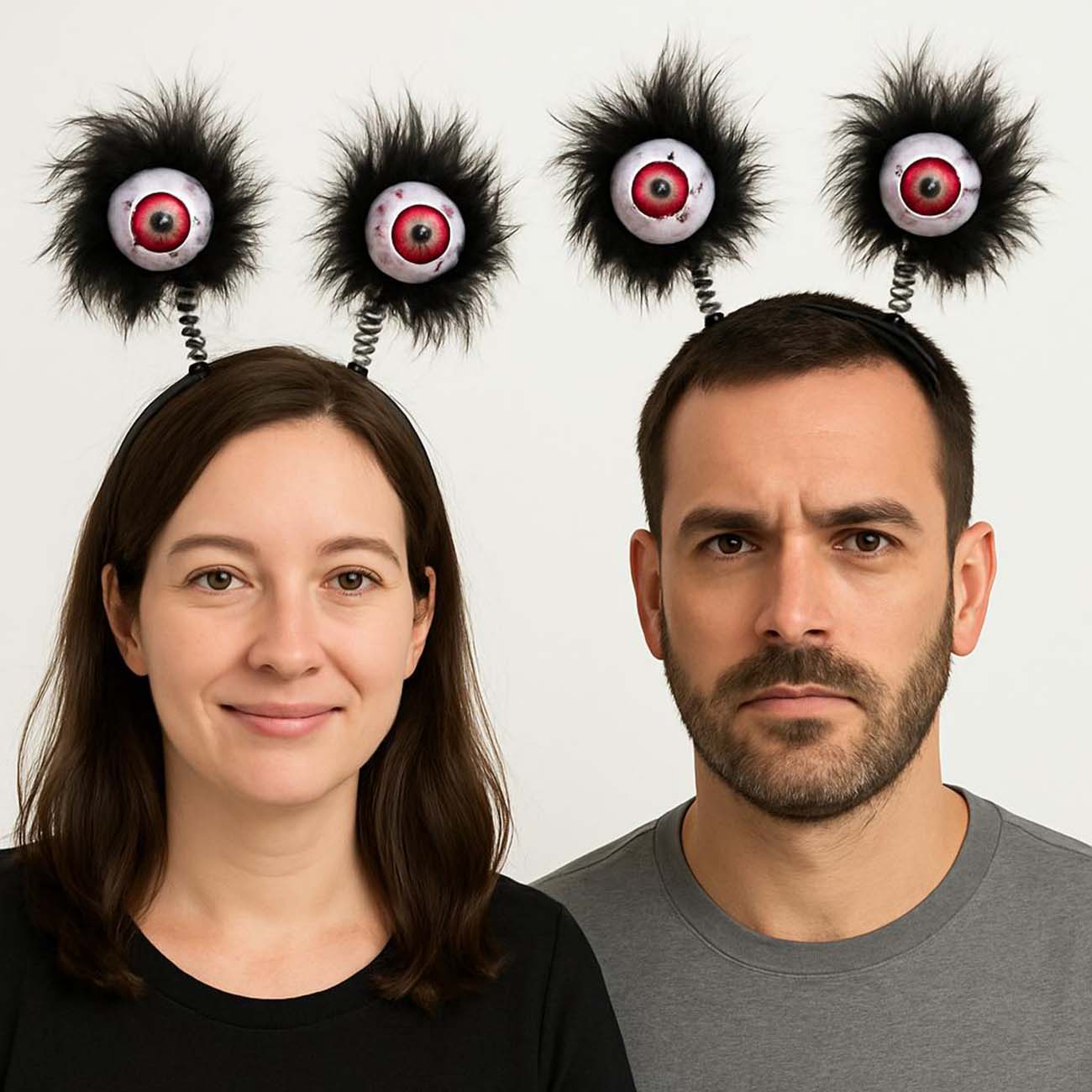 Cadılar Bayramı Halloween Otrişli Sallanan Gözlü Parti Tacı