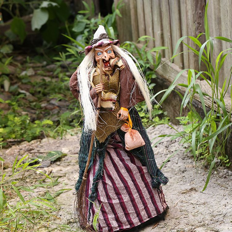 Cadılar Bayramı Halloween Sensörlü Dekoratif Cadı 60 cm 1 Adet