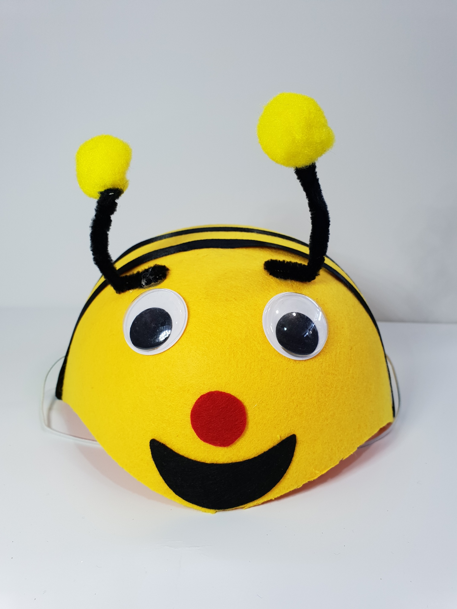 Gösteriler İçin Ponponlu Sarı Renk Arı Şapkası