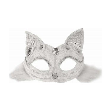 Dantelli Kedi Maskesi Beyaz Renk Yetişkin 