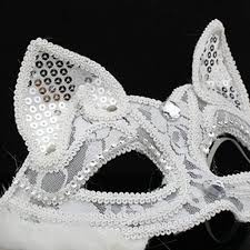 Dantelli Kedi Maskesi Beyaz Renk Yetişkin 