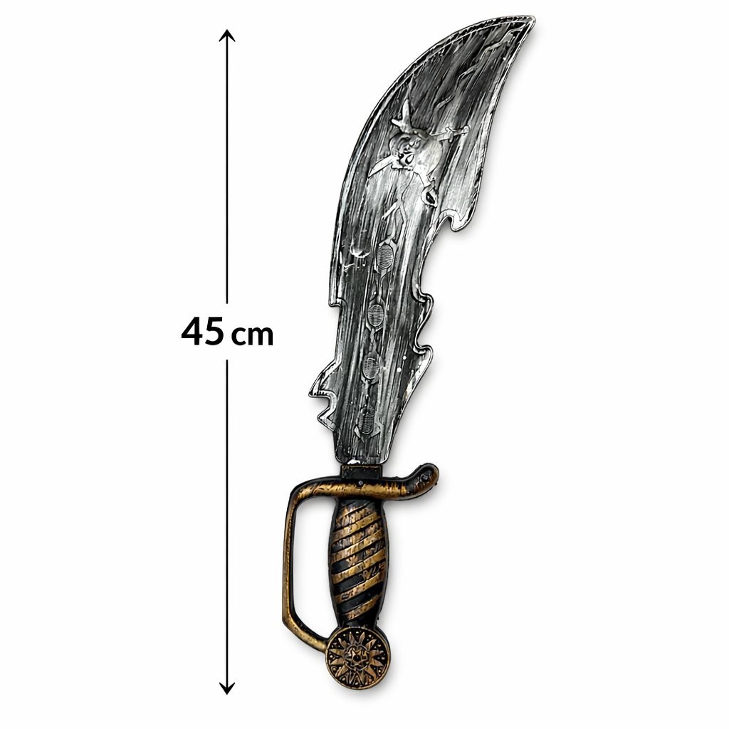 Eskitme Detaylı Plastik Korsan Kılıcı 45 cm