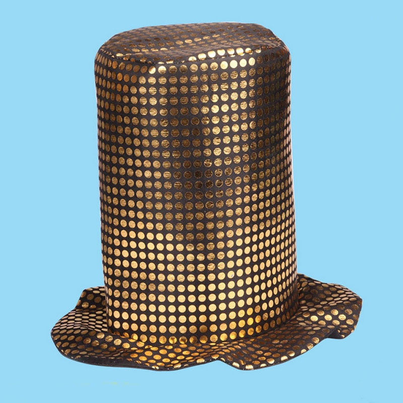 Fedoras Şapkası Show Şapkası sarı pullu