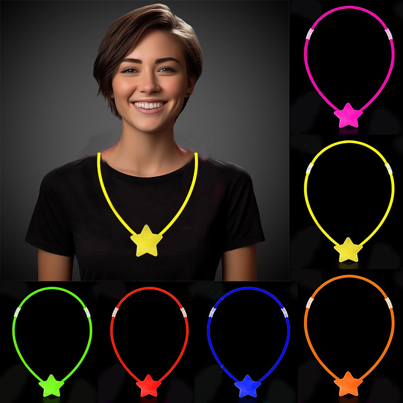 Glow  Yıldız Kolye - Glow Kolye - Glow Partisi Yıldız Kolye 6 Adet