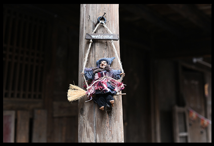 Halloween Dekoratif Cadı Welcome Cadı Kapı Süsü 19x18x5 cm