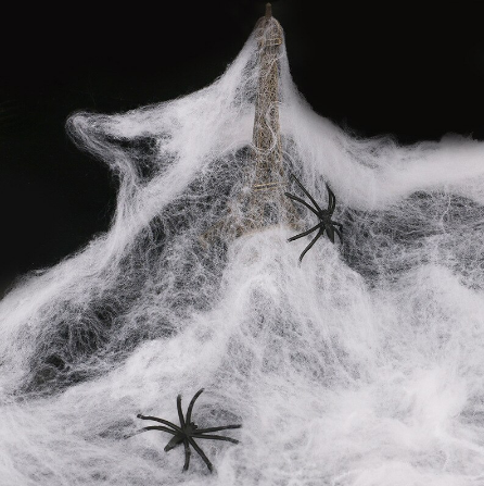 Beyaz Renk Örümcek Ağ ve Siyah Örümcekler Seti 20 gr