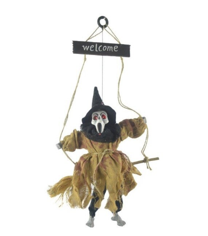 Halloween Sensörlü Sesli Işıklı Welcome İskelet Kahverengi