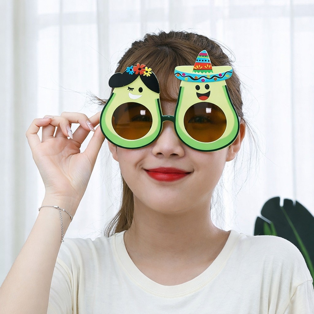 Hawaii Temalı Avokado Gözlük – Kostüm & Parti Gözlüğü