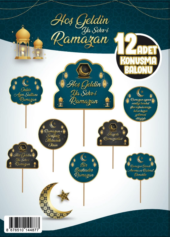 Hoşgeldin Ya Şehr-i Ramazan 12 Farklı Konuşma Balonları 12 Adet