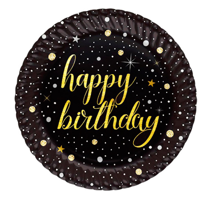 Işıltılı Doğum Günü Tabak 8li