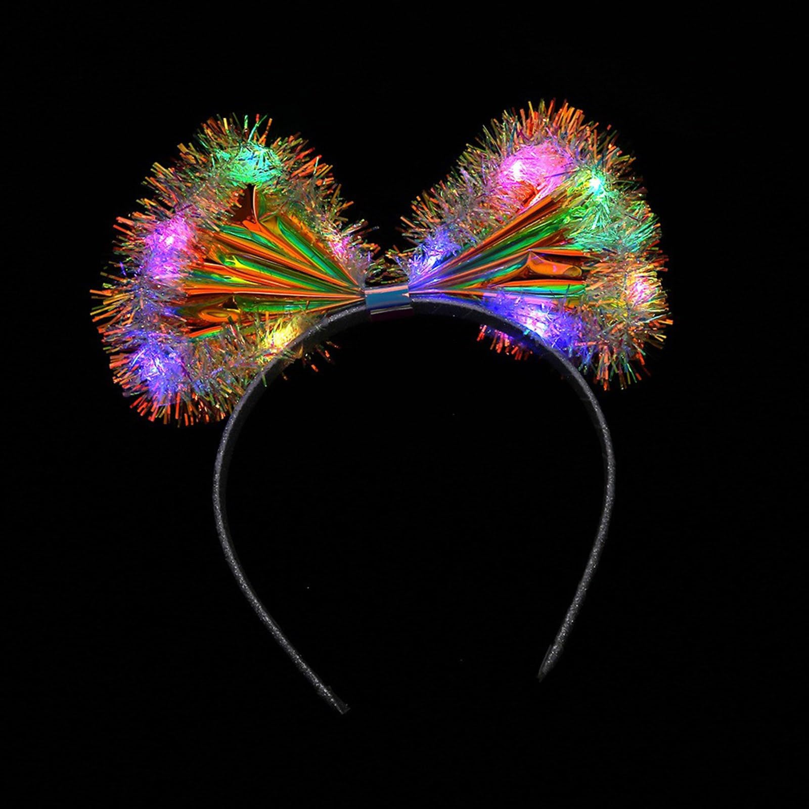 Işıltılı Fiber Fiyonk Gece Tacı Işıklı Ledli Eğlence Tacı 1 Adet 20x21 cm