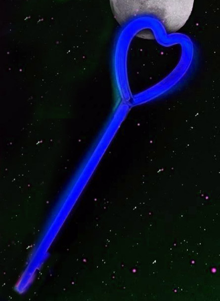 Karanlıkta Yanan Glow  Partisi Kalp Şekilli Asa Sopa 6 Renk 6 Adet