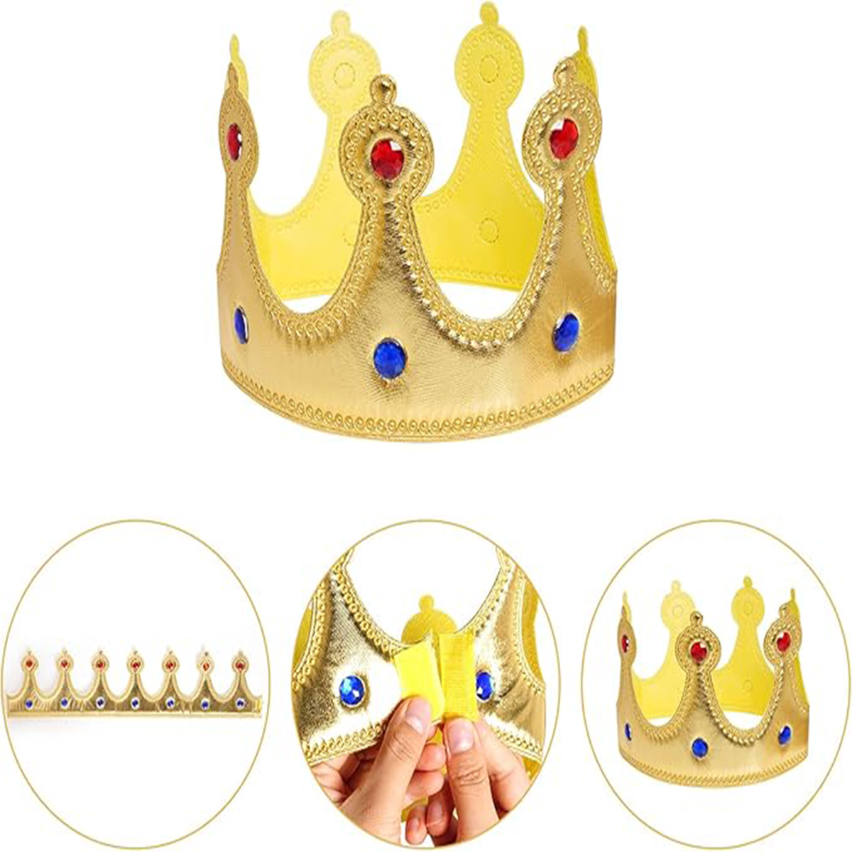 Kral Tacı Altın Renk Kumaş Malzeme Yetişkin Boy 57 cm