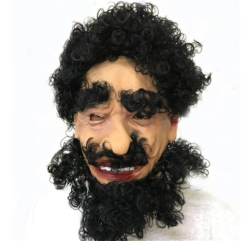 Lateks Et Maske Siyah Saçlı Çirkin Dede Maskesi 