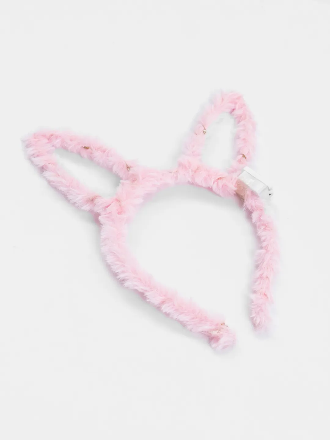 Led Işıklı Peluş Pofuduk Tavşan Kulak Tavşan Taç Pembe 17X23 cm