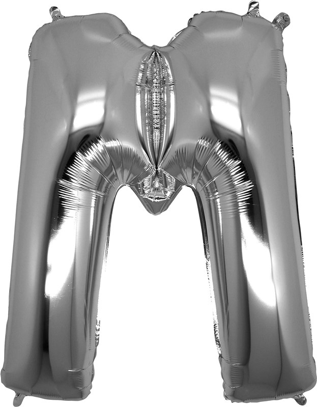 M Harf Folyo Balon Gümüş Renk  40 inç