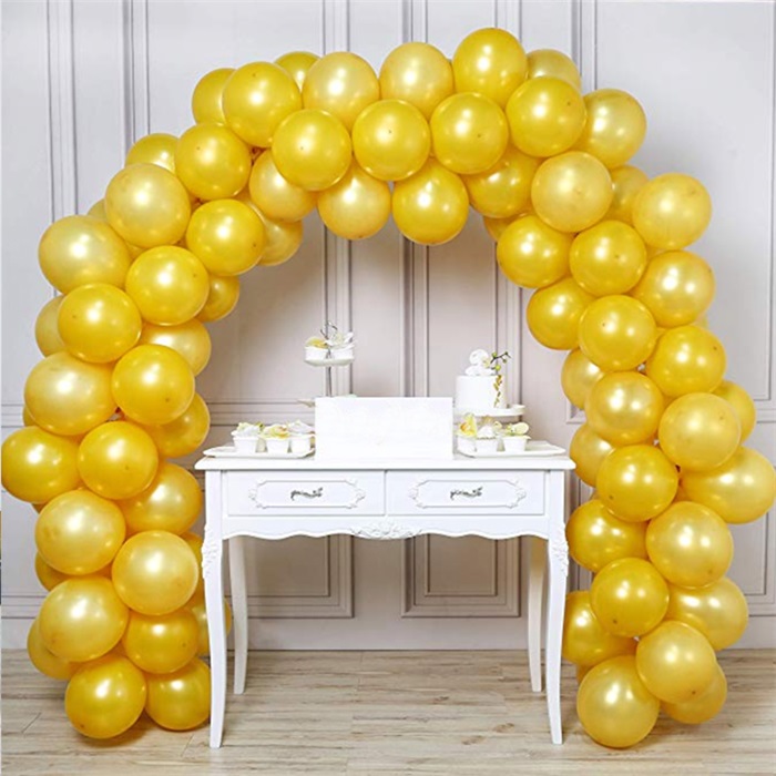 Metalik Gold Balon 100 Adet ve Zincir Kemer Seti 5 Metre
