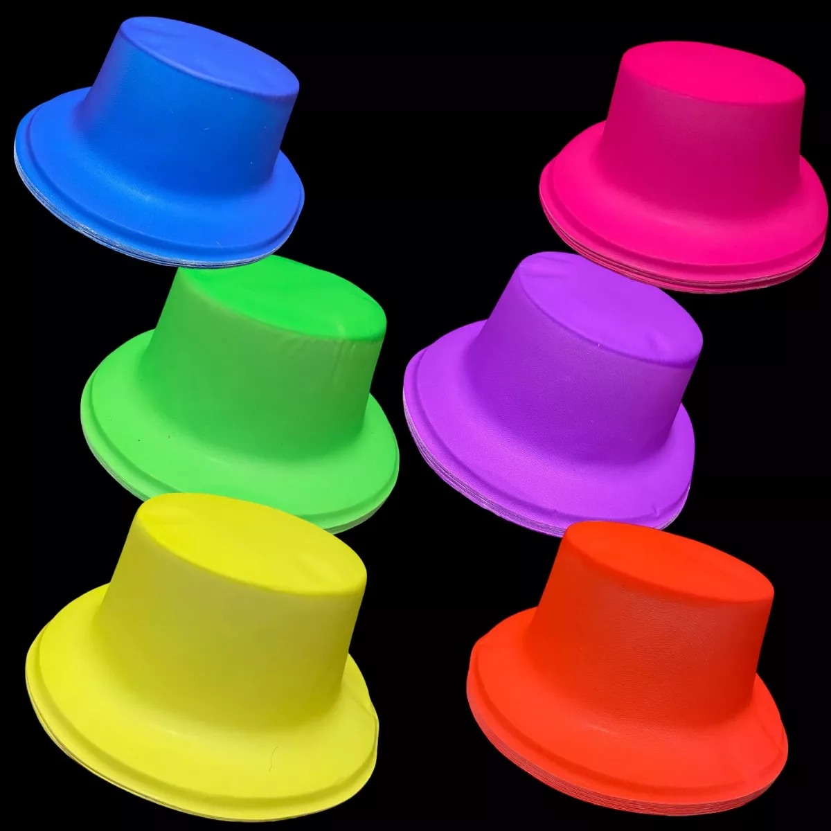 Neon Partisi Turuncu Renk Plastik Fötr Şapka