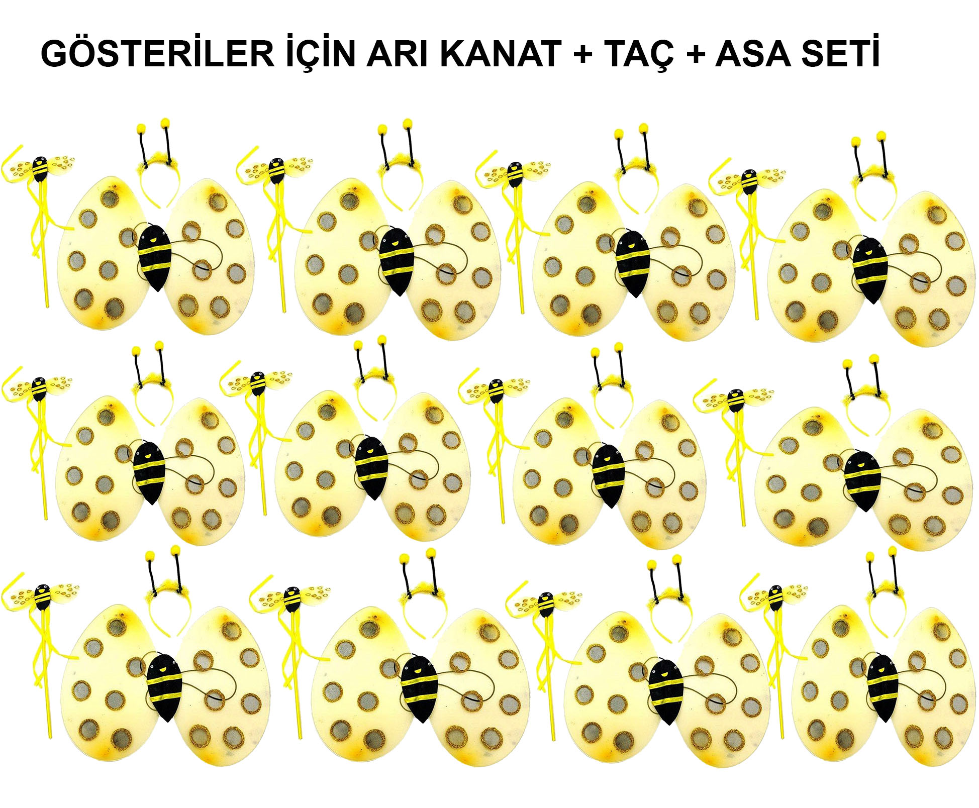 Okul Gösterileri için 12'li Arı Kanadı Seti - Etkinlik Kanatları