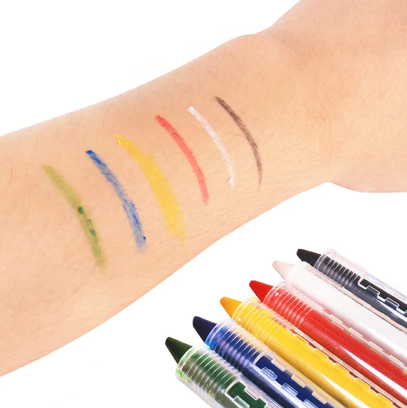 Palyaço Yüz Boyama Seti Kalemli Makyaj Boyama Seti 6 Renk 