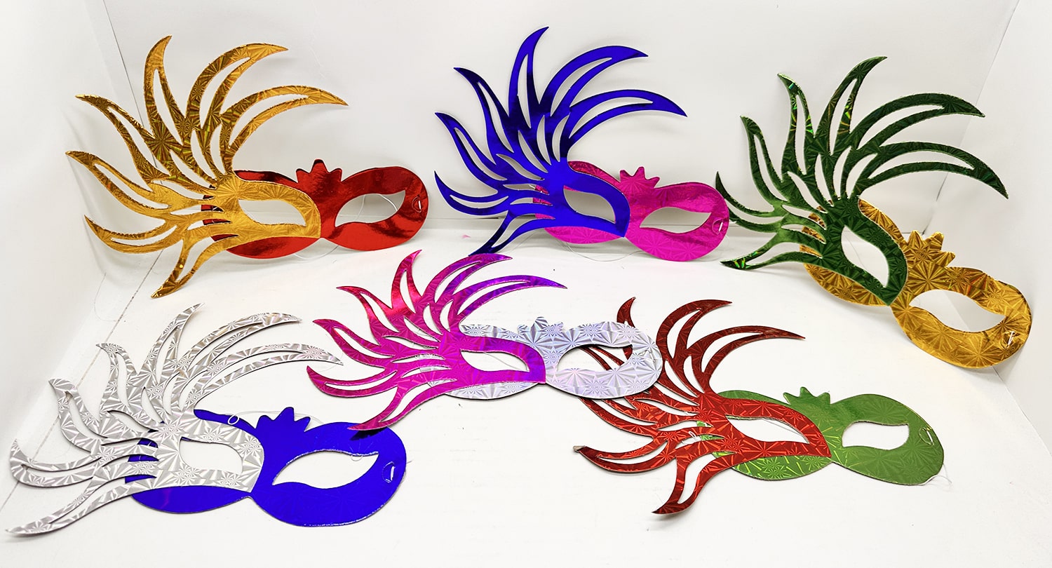 6'lı Renkli Balo Maskesi Seti | Karton & Lastikli (Yetişkin-Çocuk Uyumlu)