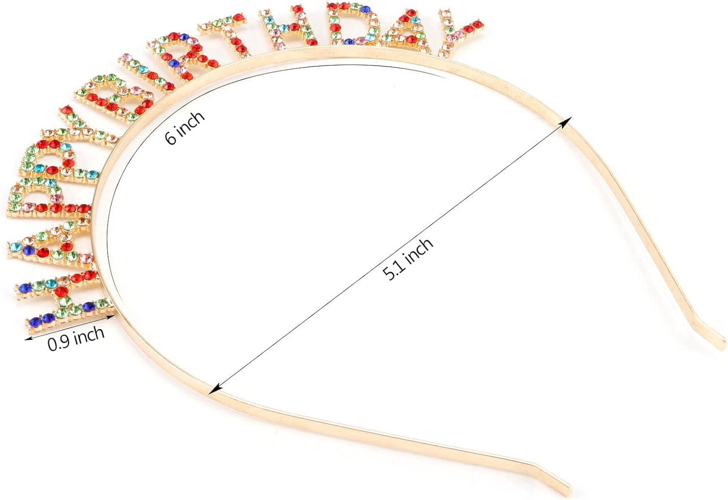 Rengarenk Kristal Taşlı Ekstra Lüks Gümüş Kaplama Happy Birthday Taç 16x17 cm