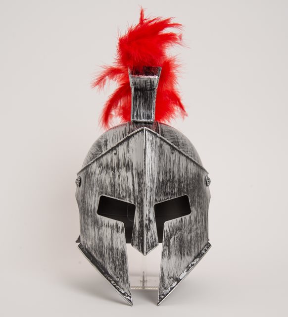 Roma Samuray Kaskı Tüylü Gümüş Renk