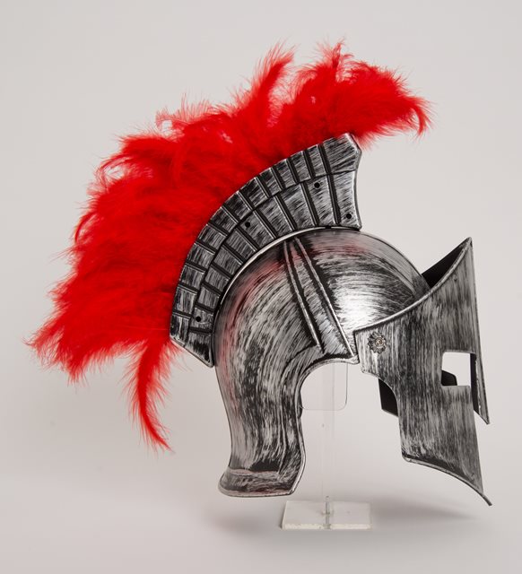 Roma Samuray Kaskı Tüylü Gümüş Renk