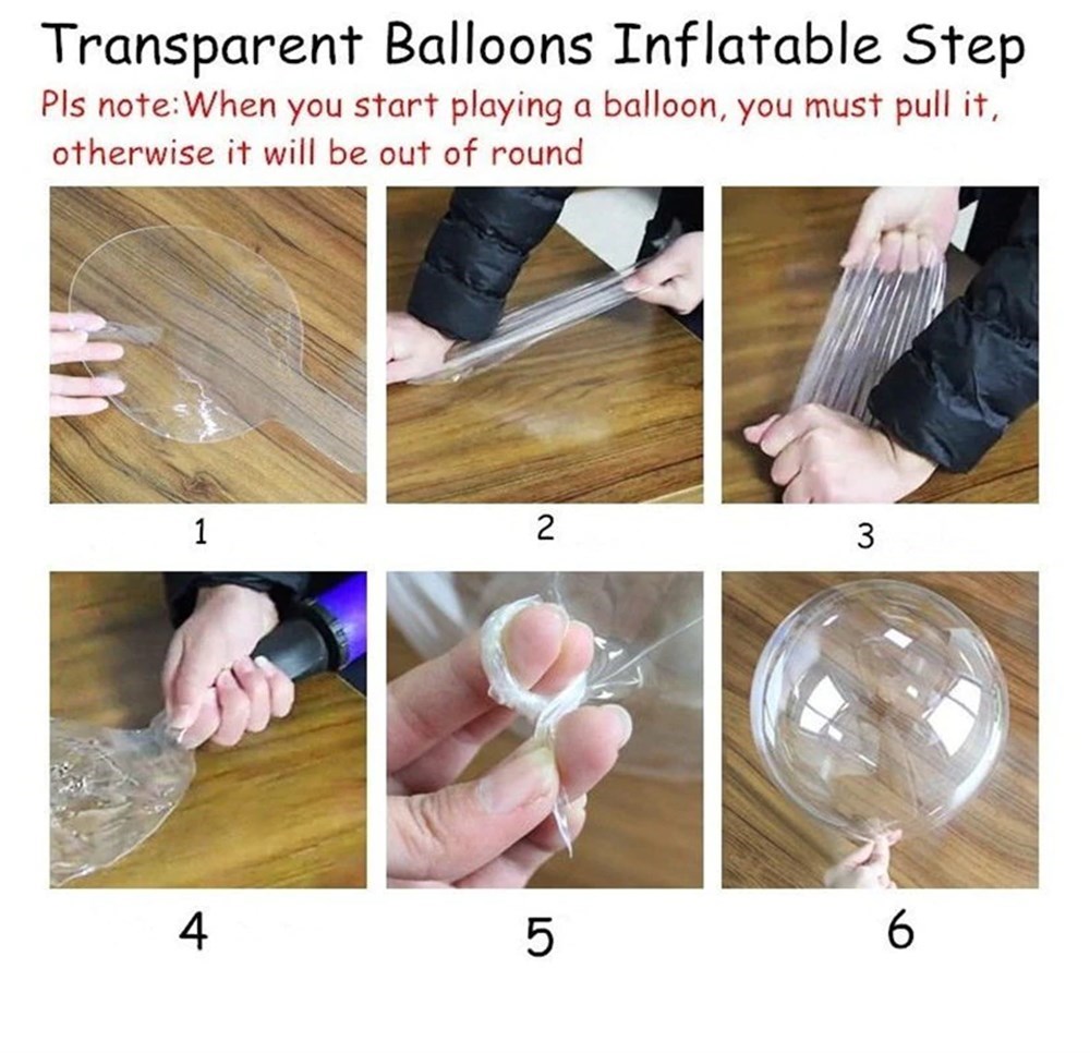 Rose Gold Renk Simli Yuvarlak Şeffaf Balon 24 İnç