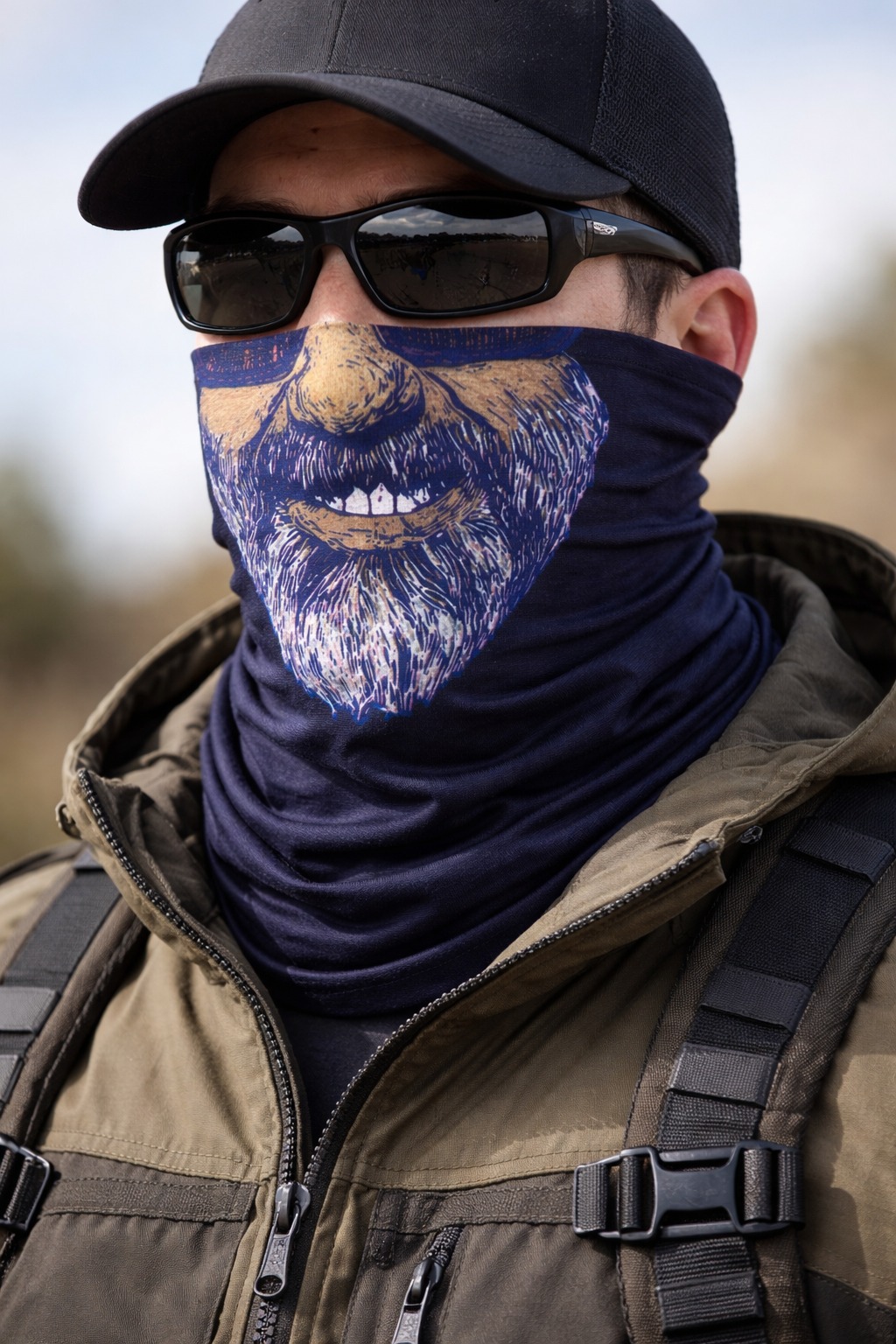 Sakallı Yüz Desenli Baf Buff – Çok Amaçlı Boyunluk & Maske 1 No