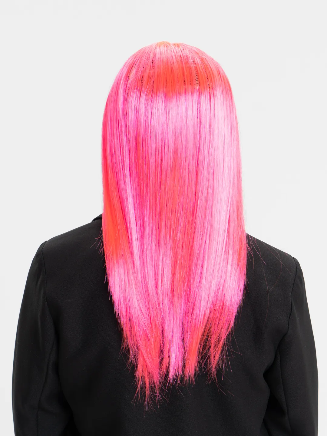 Şeker Pembesi Koyu Pembe Renk Uzun Düz Parti Peruğu 