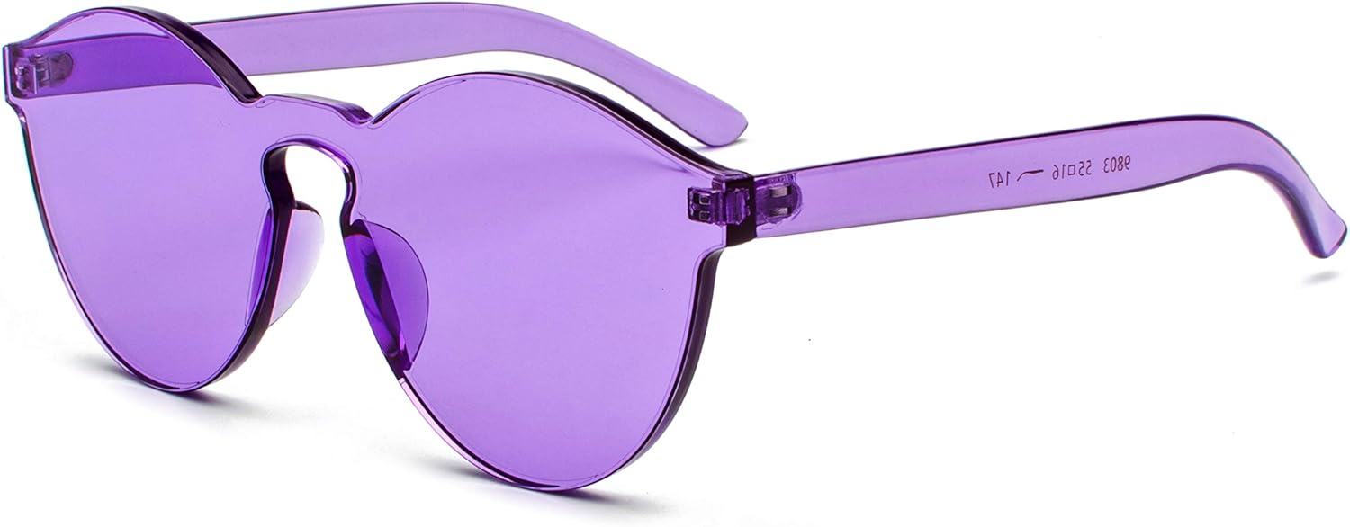 Sert Mika Oval Şekilli Çerçevesiz Mor Gözlük Retro Parti 5x14 cm