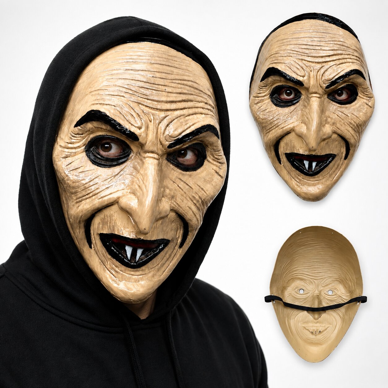 Sivri Burunlu Korkunç Yaşlı Kadın Plastik Maske