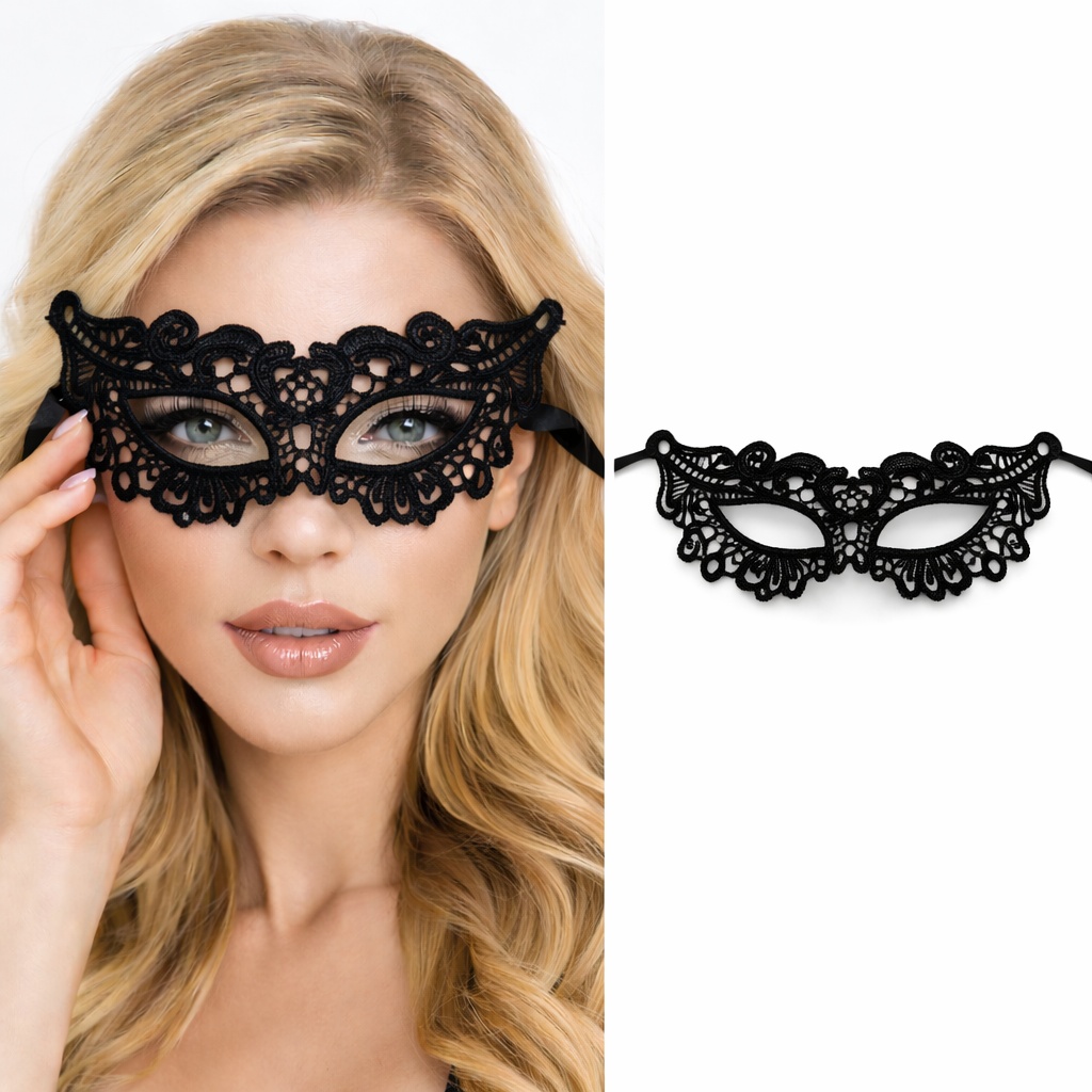 Siyah Dantel Venedik Maskesi Kadın – Zarif Parti & Balo Maskesi 8 No