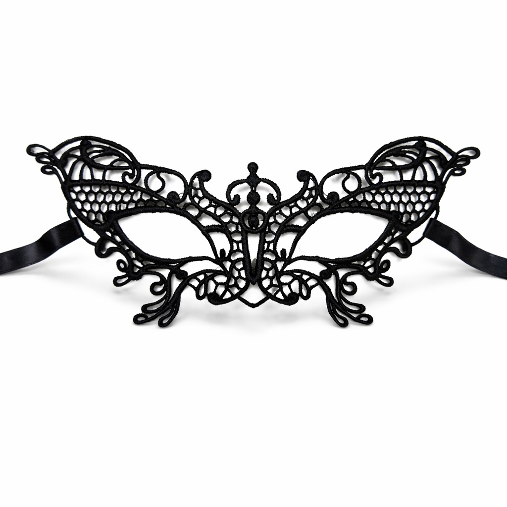 Siyah Dantel Venedik Maskesi Kadın – Zarif Parti & Balo Maskesi 2 No