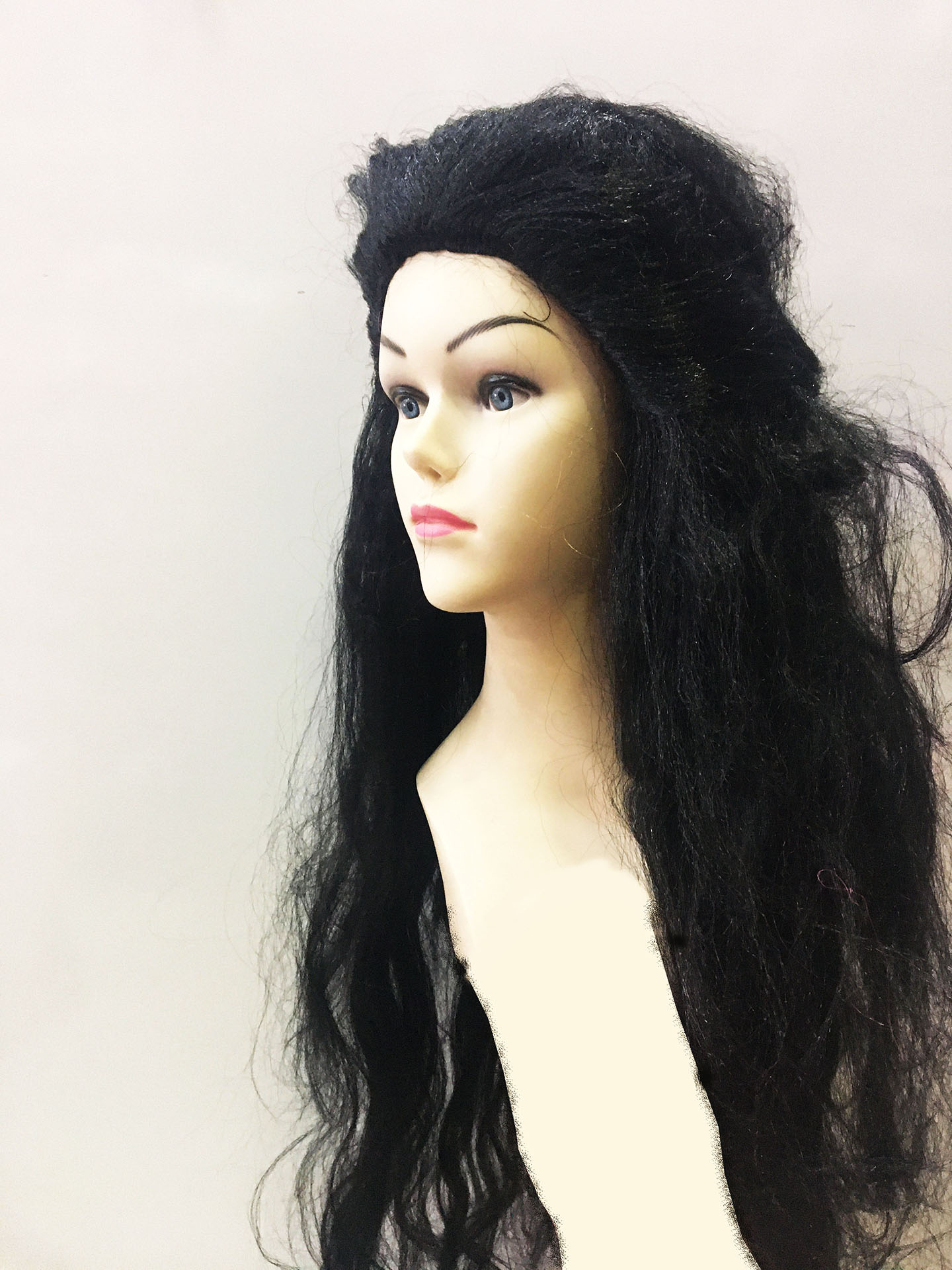 Siyah Uzun Astarlı Lüks Parti Peruk 75 cm