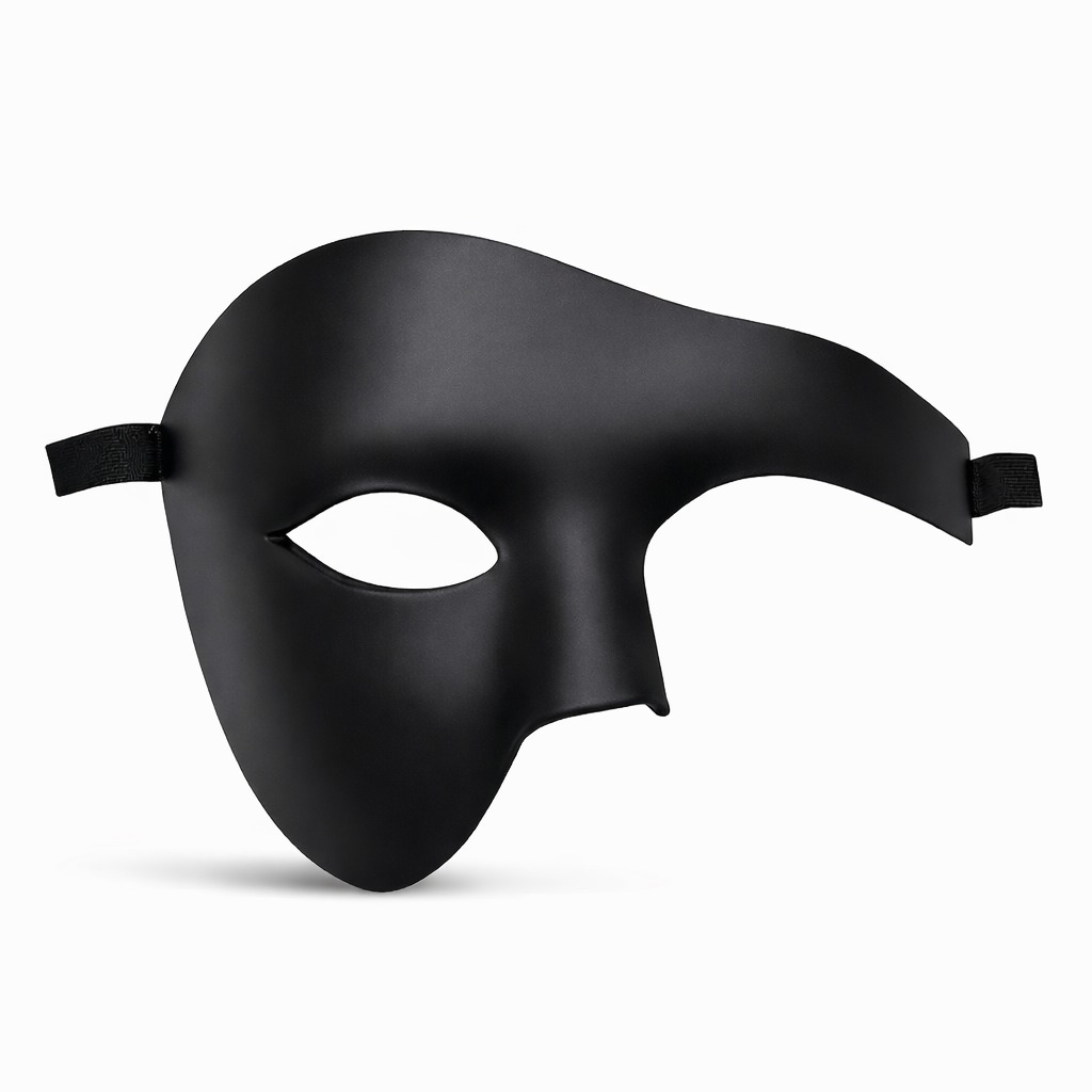 Siyah Yarım Erkek Maske – Phantom Parti & Balo Maskesi