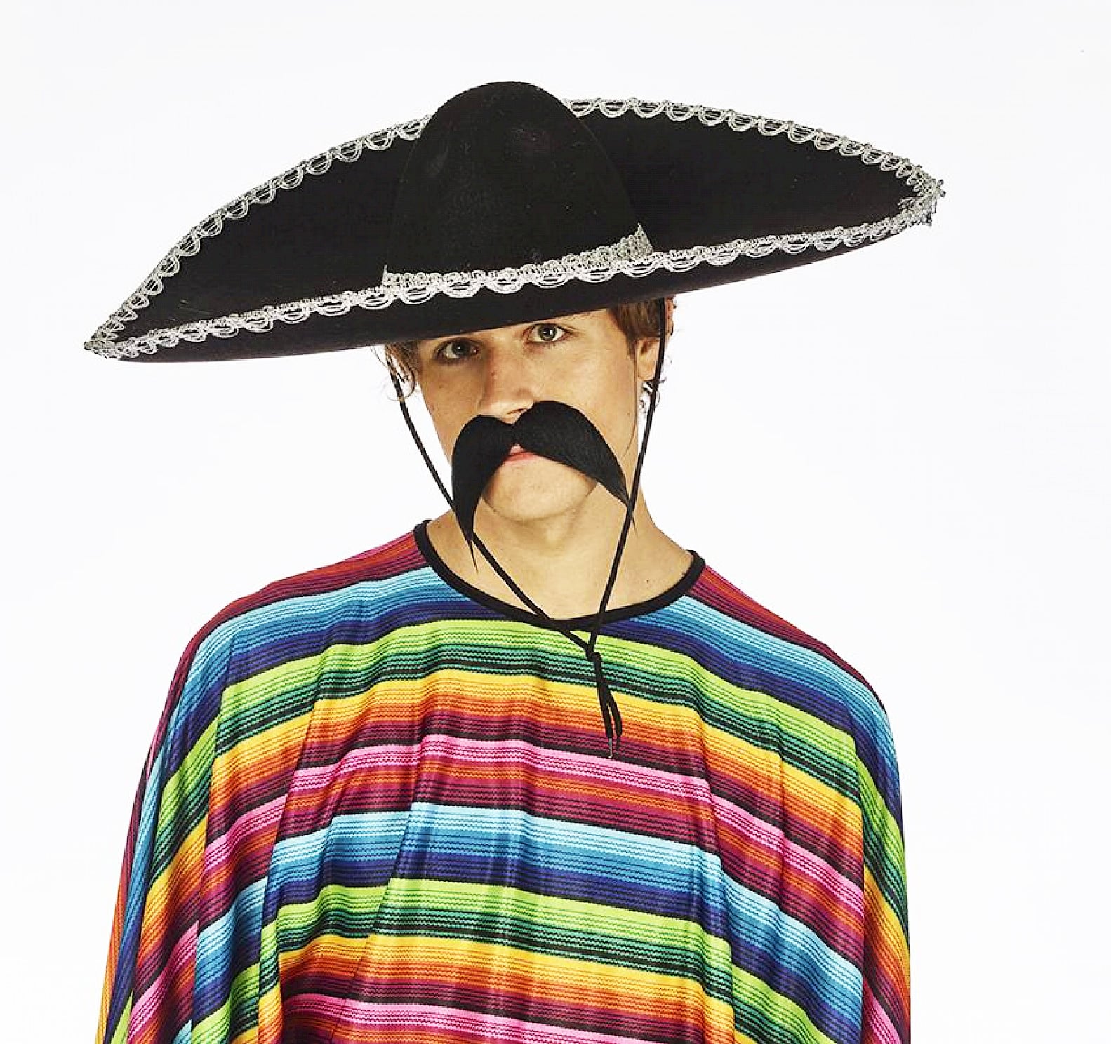 Sombrero Meksika Şapkası Mariachi Gümüş Şeritli Yetişkin Boy 