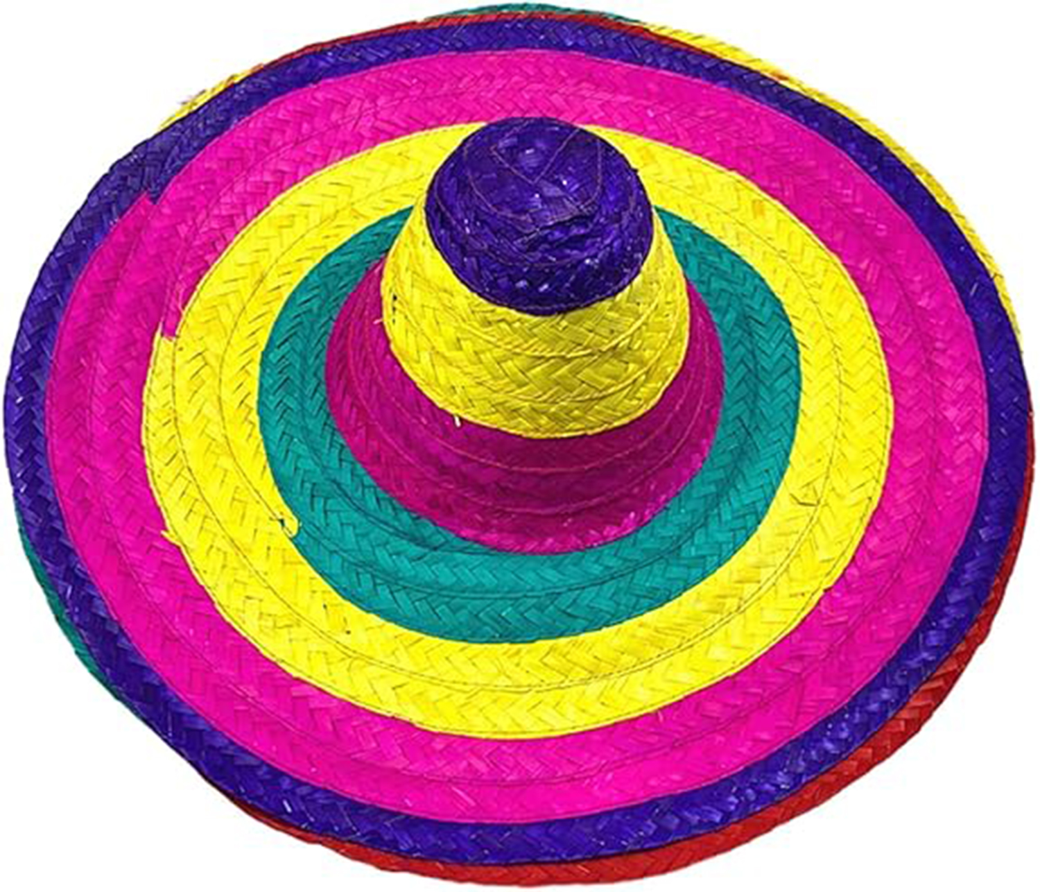 Sombrero Meksika Şapkası Renkli Örme Hasır Yetişkin Boy