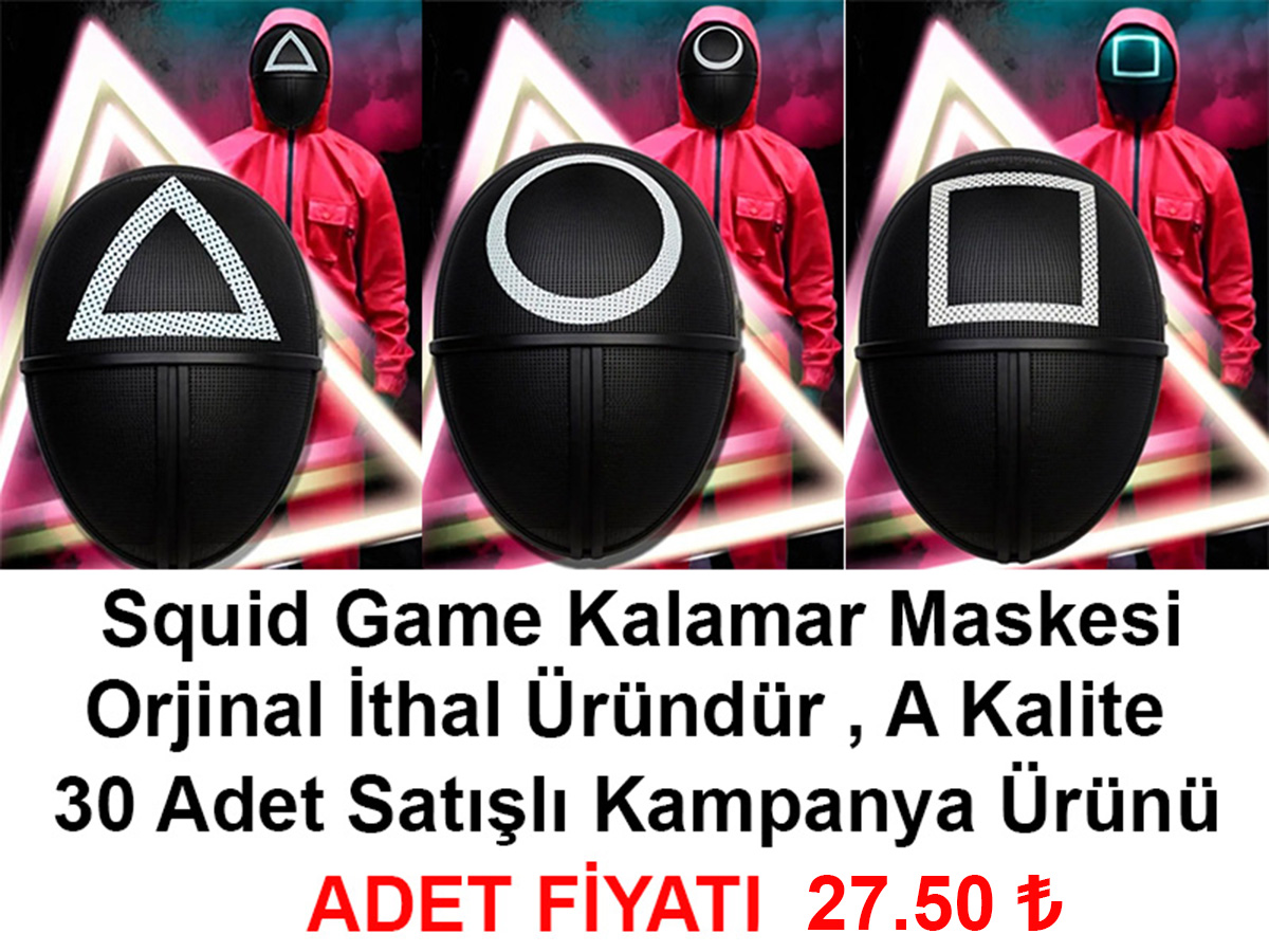 Squid Game Maskesi 3 Model Toplam 30 Adet İthal Orjinal A Kalite Maske - Kampanya Ürünü