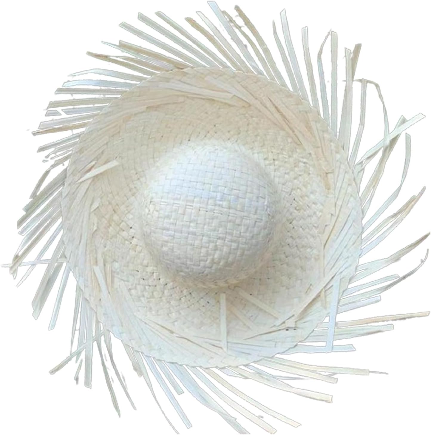 Tropikal Parti Beyaz Hasır Hawaii Şapkası 13x36 cm