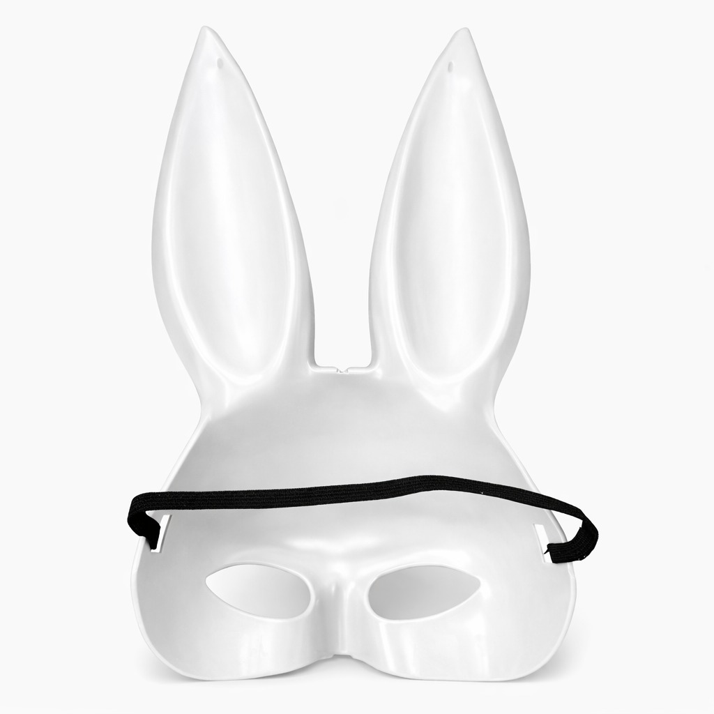 Uzun Kulaklı Beyaz Lüks Tavşan Maskesi