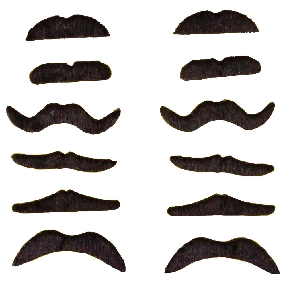 Yapışkanlı Takma Bıyık 6 Model 12 Adet Set