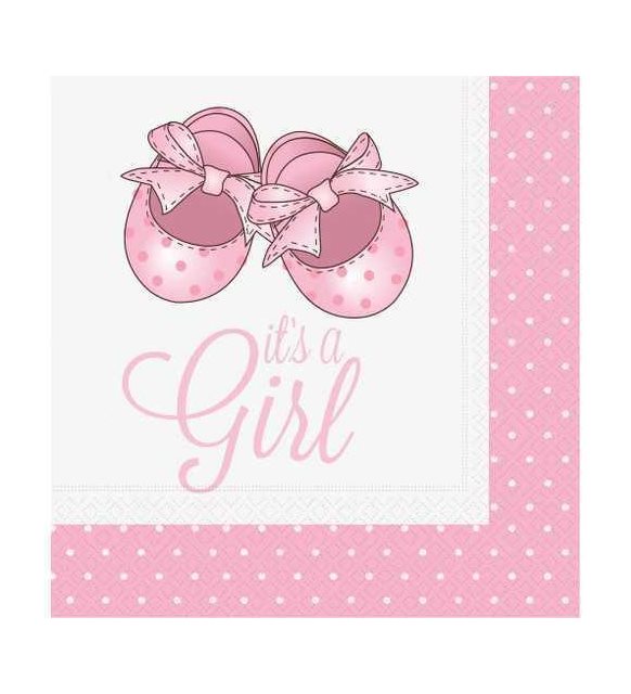 Yeni Doğan Kız Bebek Peçete Pembe Patikler 20 Adet